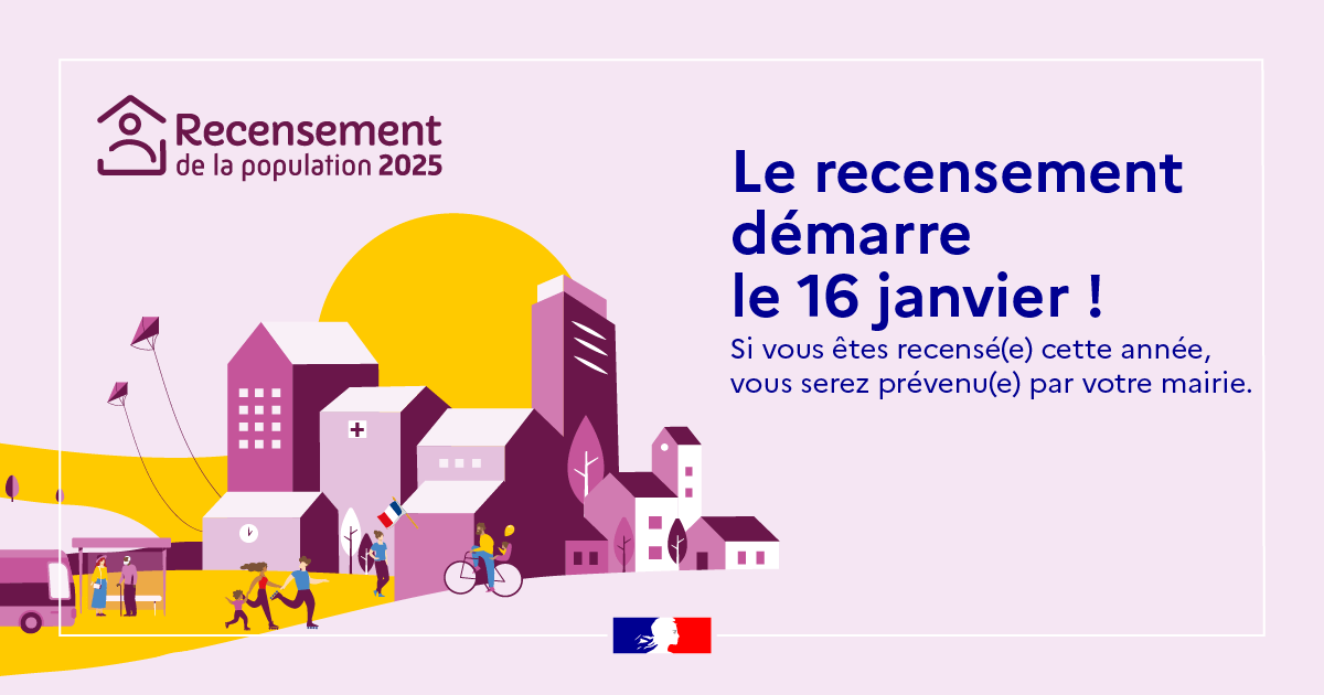 Recensement de la population 2025 dès le 16 janvier.